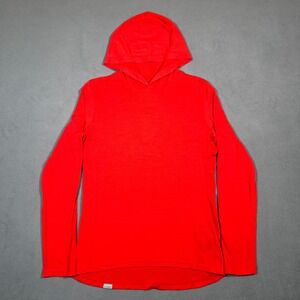 Chrome Merino Wool Blend Hoodie Long Sleeve Sweatshirt Red Men's Small Cycling